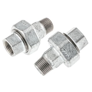 Georg Fischer Galvanised Malleable Iron Fitting Tap Adapter Male BSPT 1/2 in to Female BSPP 1/2 in 770341204