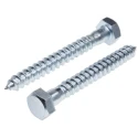 RS PRO Hex Coach Screw Steel Bright Zinc M12 x 120 mm x 12 mm 825-152