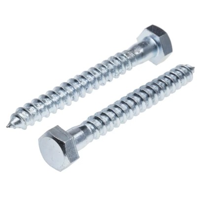 RS PRO Hex Coach Screw Steel Bright Zinc M12 x 120 mm x 12 mm 825-152
