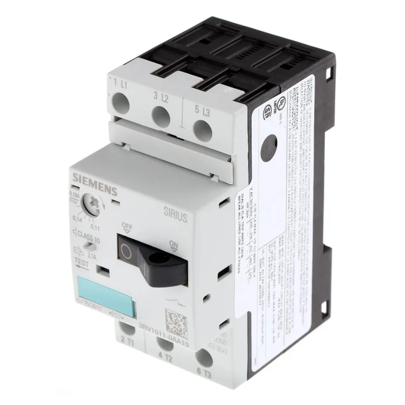 Siemens Motor Protection Circuit Breaker 110mA, 160mA, 690V, 3 Poles, IP20, -20°C to 60°C 3RV1011-0AA10