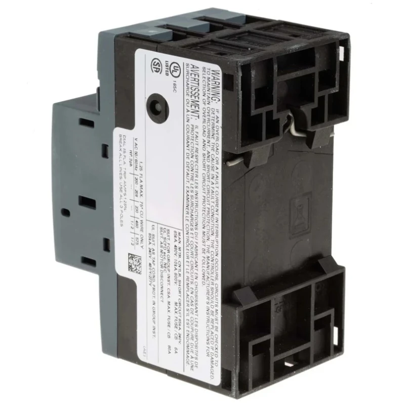 Siemens Motor Protection Circuit Breaker 690V, 0.9 to 1.25A Current Rating, 3 Poles, IP20, Operating -20 to 3RV1011-0KA10