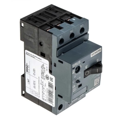 Siemens Motor Protection Circuit Breaker 1.1-1.6A, 690V AC, 3 Poles, IP20, -20°C to 60°C 3RV1011-1AA10