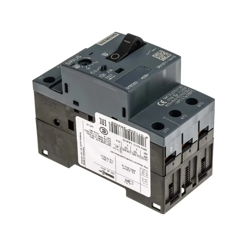 Siemens Motor Protection Circuit Breaker 1.1-1.6A, 690V AC, 3 Poles, IP20, -20°C to 60°C 3RV1011-1AA10