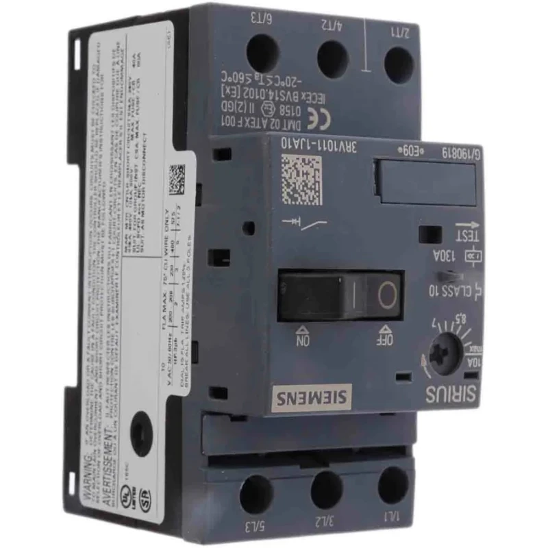 Siemens 10A 3RV1 Motor Protection Circuit Breaker, 690V Supply Voltage, IP20, 3 Poles, -20 °C to 60 °C 3RV1011-1JA10