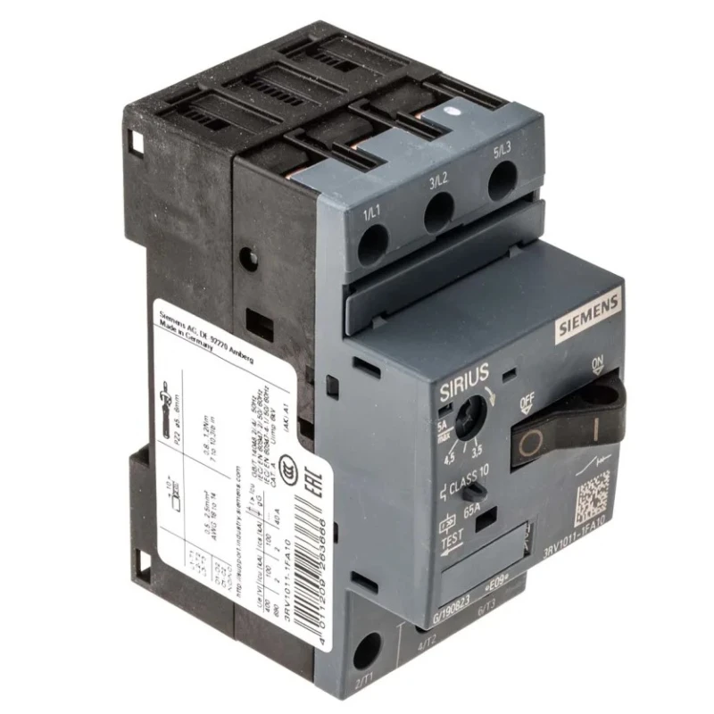 Siemens Motor Protection Circuit Breaker 3 Poles 3.5A, 5A, 690V, -20°C to 60°C 3RV1011-1FA10