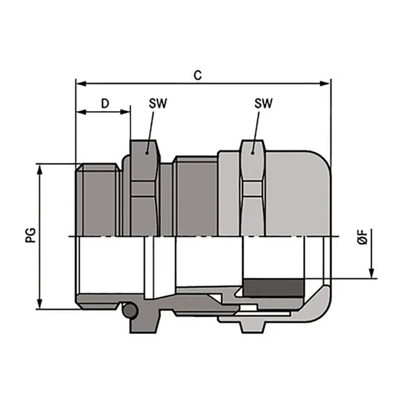Lapp SKINTOP Series 100 Cable Gland PG11, Nickel-Plated Brass, IP68, -30°C to +100°C, 100 Pcs PG11