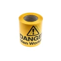 RS PRO Black and Yellow Polyethylene Barrier Hazard Tape 150mm Width 100m Length 866-074