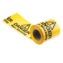 RS PRO Black and Yellow Polyethylene Barrier Hazard Tape 150mm Width 100m Length 866-074