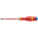 Facom Insulated Screwdriver PZ2 Tip 125mm Blade Polymer Handle Bi-Material Grip VDE 1000V Approved 245mm Overall ATD2X125TVE
