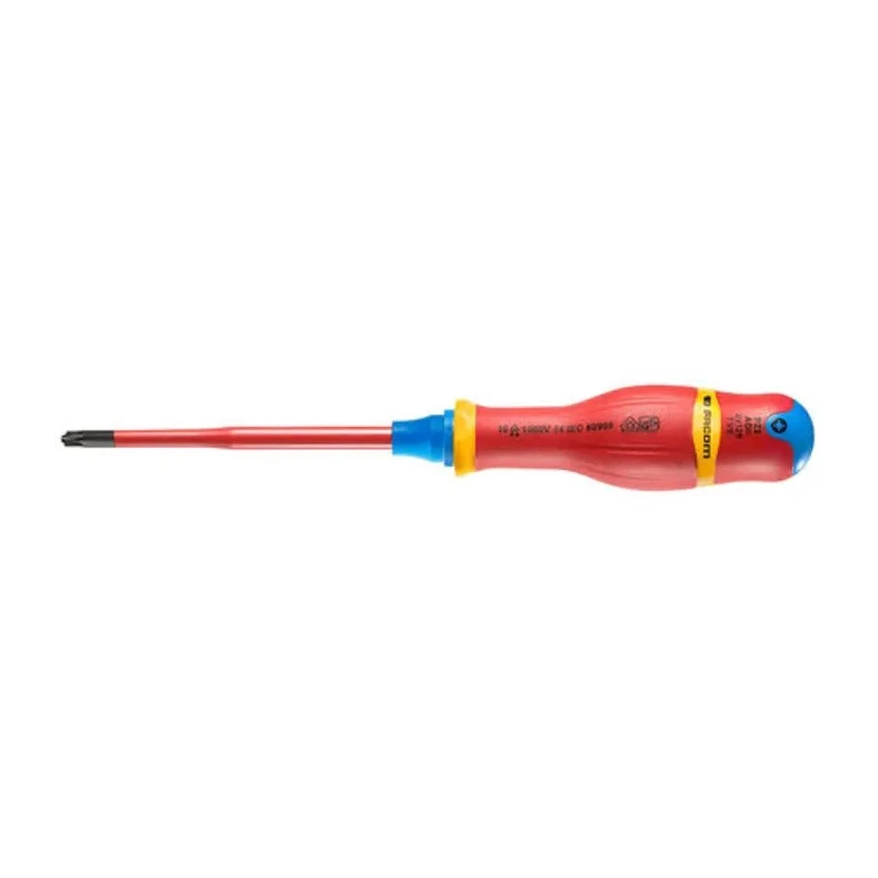 Facom Insulated Screwdriver, PZ2 Tip, 125 mm Blade, Polymer Handle, Bi-Material Grip, VDE 1000V Approved, 245 ATDB2X125TVE