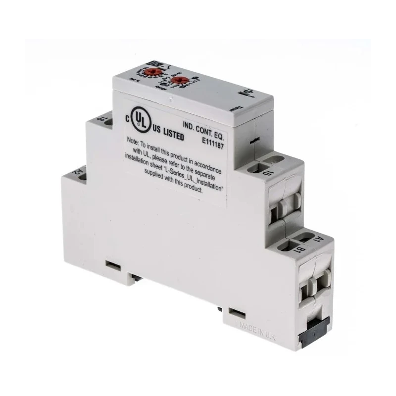 Broyce Control RS PRO DIN Rail Timer Relay, 1-Contact, SPDT Switch, 230 V DC, 12 V AC, 230 V AC, 0.1 s to 100 h 102-6128