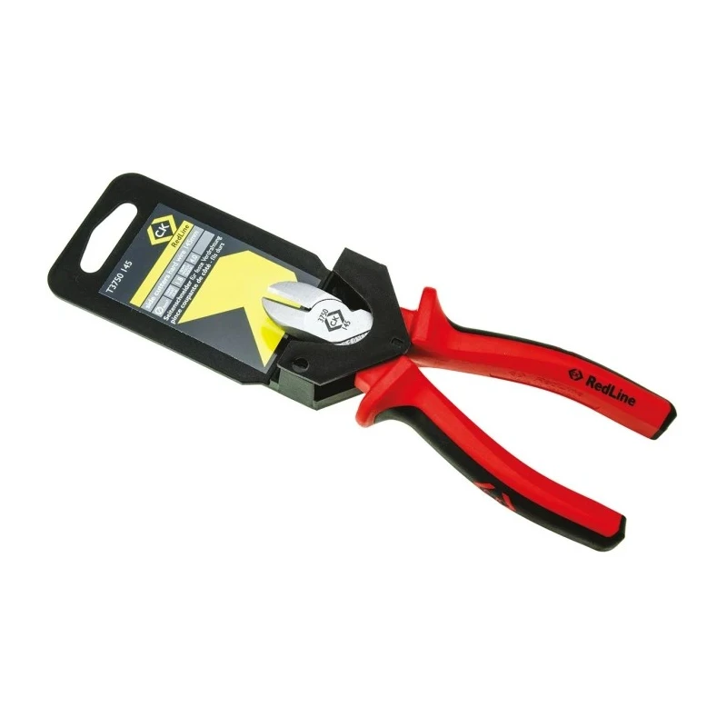 CK Redline Semi-Flush Side Cutter 145mm Overall Length, Steel Jaws, Rubber Grip T3750 145