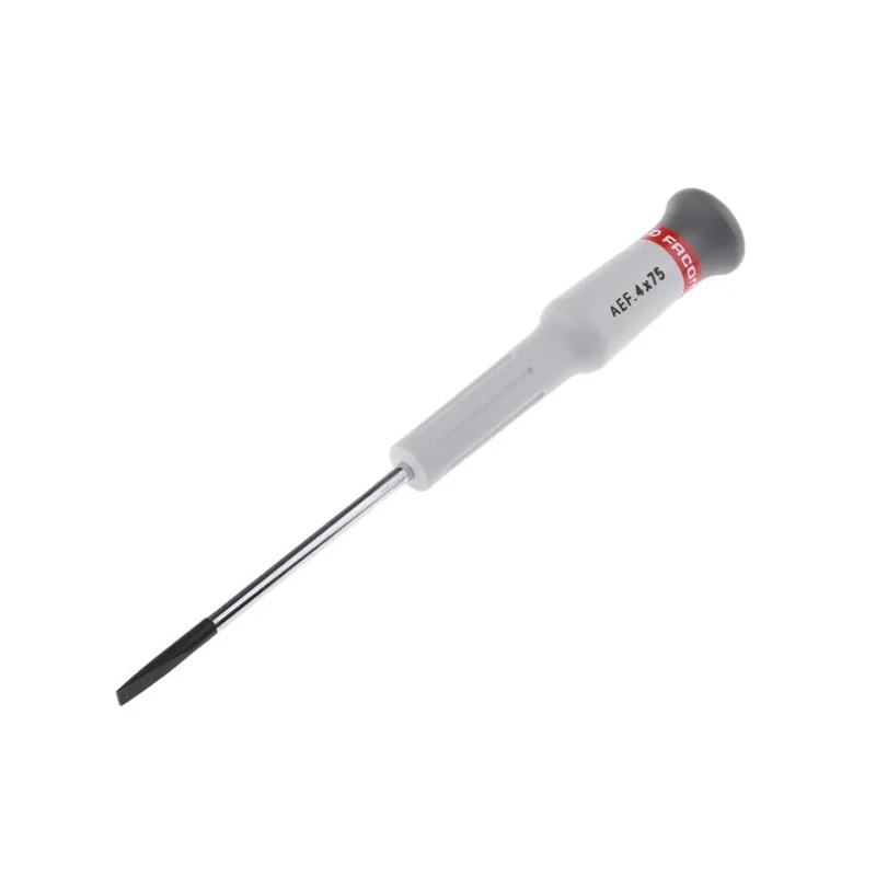 Facom Standard Screwdriver 75 mm Blade, 168 mm Overall Bi-Material Handle Chromed Blade AEF.4X75