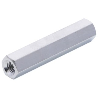 Essentra Brass Hexagonal Standoff M3, 25 mm Length, Nickel Finish, Female/Female Thread 301325040050