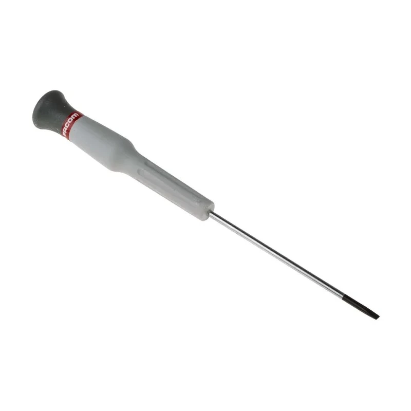 Facom Precision Screwdriver, 75 mm Chrome Blade, 157mm Overall, Insulated Bi-Material Handle AEF.2.5X75