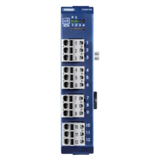 Jumo Relay variTRON Analogue Digital I/O Module, 4 Relay Outputs, Changeover Contact AC 230 V / 3 A, 103.6 x 705015/36/000