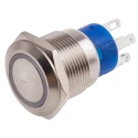 RS PRO Illuminated Push Button Switch, Momentary, Panel Mount, 19.2 mm Cutout, SPDT, Yellow LED, IP67, 250 V AC 5A 111-3769