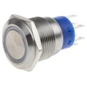 RS PRO Illuminated Momentary Push Button Switch, Panel Mount, 19.2 mm Cutout, DPDT, Yellow LED, IP67, 250 V AC 5A 111-3771