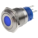 RS PRO Illuminated Latching Push Button Switch Panel Mount 19.2 mm Cutout SPDT Blue LED IP67 250V 5A 111-3899