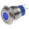 RS PRO Illuminated Latching Push Button Switch Panel Mount 19.2 mm Cutout SPDT Blue LED IP67 250V 5A 111-3899
