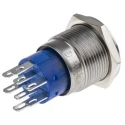 RS PRO Illuminated Momentary Push Button Switch, Panel Mount, 19.2 mm Cutout, DPDT, Yellow LED, IP67, 250 V AC 5A 111-3771