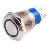 RS PRO Illuminated Momentary Push Button Switch Panel Mount 19.2 mm Cutout DPDT Blue LED IP67 250V 111-5786