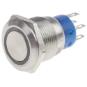 RS PRO Illuminated Latching Push Button Switch, Panel Mount, 19.2 mm Cutout, DPDT, Yellow LED, IP67, 250 V AC 111-5780