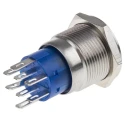 RS PRO Illuminated Latching Push Button Switch, Panel Mount, 19.2 mm Cutout, DPDT, Yellow LED, IP67, 250 V AC 111-5780