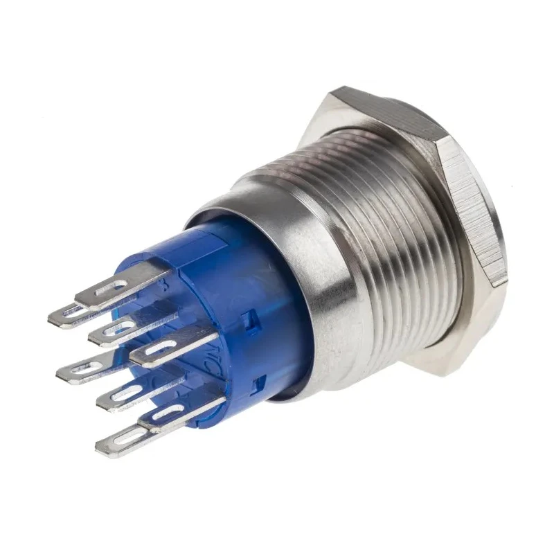 RS PRO Illuminated Latching Push Button Switch, Panel Mount, 19.2 mm Cutout, DPDT, Yellow LED, IP67, 250 V AC 111-5780