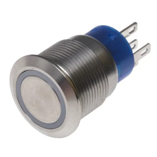 RS PRO Illuminated Latching Push Button Switch Panel Mount 19.2 mm Cutout SPDT White LED IP67 250 V AC 5A 111-5792