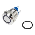 RS PRO Illuminated Push Button Switch Momentary Panel Mount 12 mm Cutout SPST Yellow LED IP65 IP67 36 V dc 111-6535