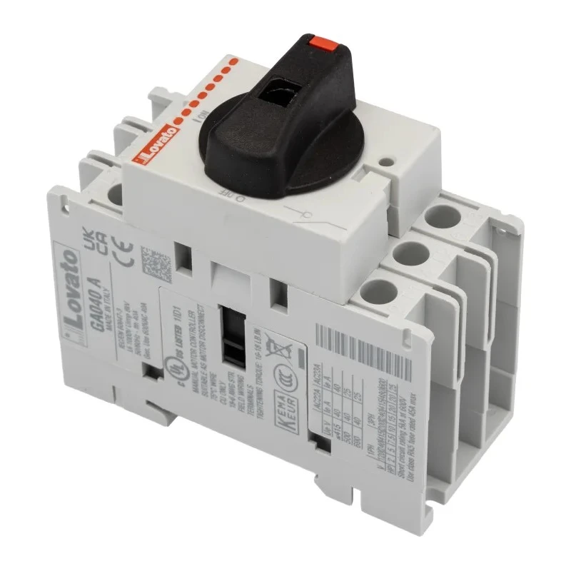 Lovato Electric 3-Pole Panel Isolator Switch IP65, 40A, 18.5kW 