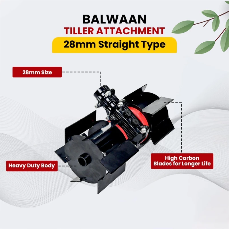 Buy Balwaan 28mm Straight Tiller Attachment Black | Best Price