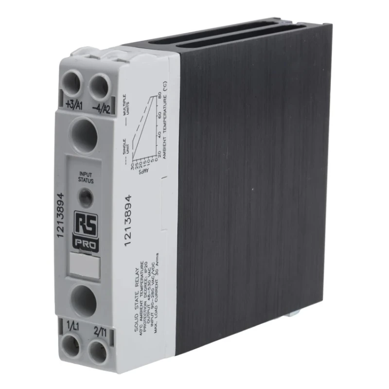 RS PRO Solid State Relay 30 A Load, DIN Rail Mount, 530 Vrms Load, 280V AC Control 121-3894