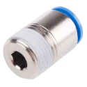Festo Pneumatic Fitting QS Series Push-in Male Threaded-to-Tube 12mm Push, 1/2 in R Thread Nickel Plated Brass QS-1/2-12-I