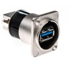 Neutrik USB 3.0 Feed Through Gender Changer with Nickel Plated Zinc Die-Cast Housing NAUSB3