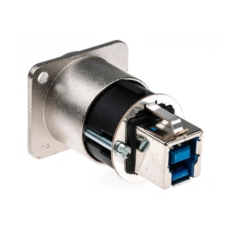 Neutrik USB 3.0 Feed Through Gender Changer with Nickel Plated Zinc Die-Cast Housing NAUSB3