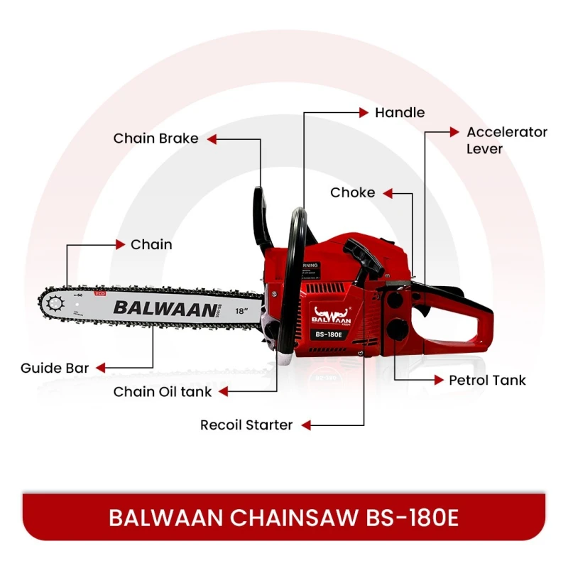 Shop Balwaan BS-180E Eco Chainsaw 58cc at Lowest Prices