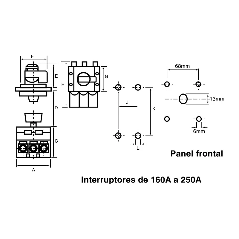Kraus & Naimer Switch Disconnector Auxiliary Switch 2 NO/2 NC Terminal Block IP65 K0.H053*GBA001 NEUTRAL TERMINAL
