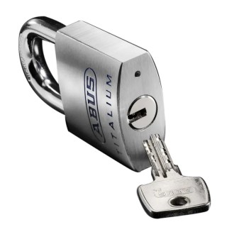 ABUS Keyed Titalium Safety Padlock Weatherproof, 9.5 mm Shackle Diameter, 25 mm Shackle Length, 50 mm Body Width 70979