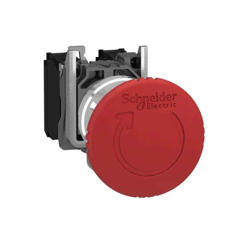 Schneider Electric Harmony Series Twist Release Emergency Stop Push Button Panel Mount 22mm Cutout 2 NC Contacts XB4BS8444