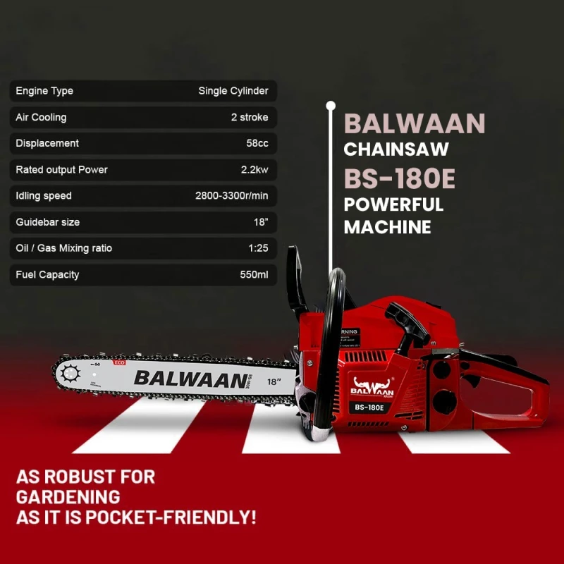 Shop Balwaan BS-180E Eco Chainsaw 58cc at Lowest Prices