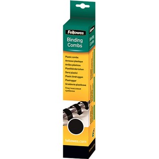Fellowes Black A4 Plastic Binding Comb Coil 8mm Diameter for 40 Sheets 5330702