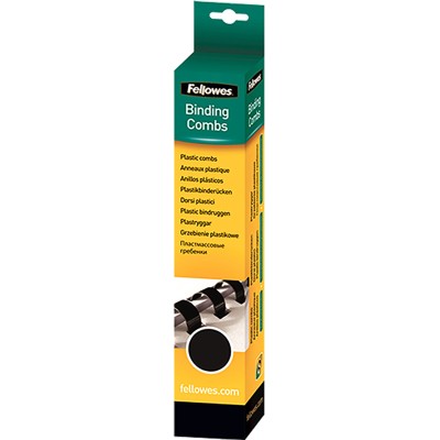 Fellowes Black A4 Plastic Binding Comb Coil 8mm Diameter for 40 Sheets 5330702