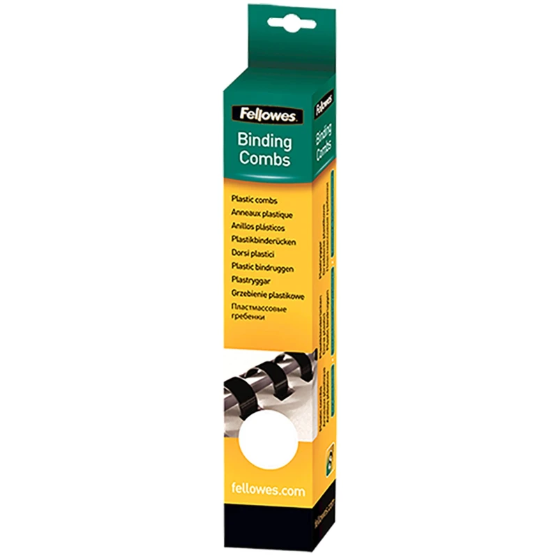 Fellowes White A4 Plastic Coil Binding Comb 10 mm Diameter 25 Per Pack 5330803