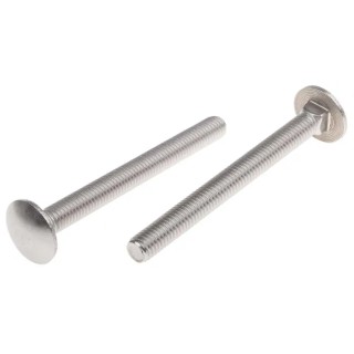 RS PRO Stainless Steel Coach Bolt M8 x 80 mm, Metric Thread, Square Neck, Plain Finish 122-4432