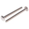 RS PRO Plain Stainless Steel Coach Bolt M8 x 100 mm Square Neck Metric Thread A2 Grade 122-4434