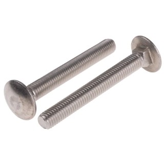 RS PRO Plain Stainless Steel Coach Bolt M10 x 80 mm Square Neck Metric Thread 122-4440