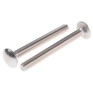 RS PRO Plain Stainless Steel M10 x 100 mm Coach Bolt Metric Thread DIN 603 122-4442