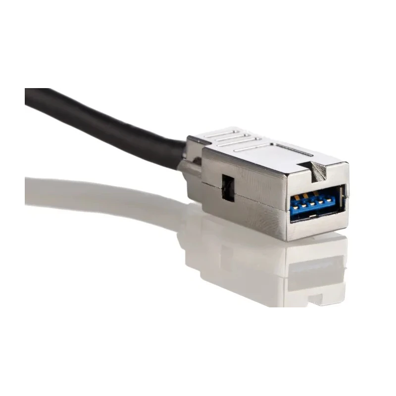 HARTING IC Socket USB Cable, Female USB Type A to Female USB Type A, USB 3.0, Black Jacket, 3 m Length 09455451934